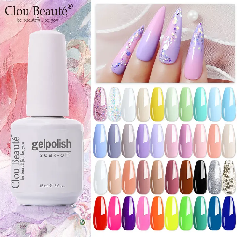 Clou Beaute Wholesale20pcs Gel Nail Polish Kit Set Gel Enamel Nails Design Hybrid UV LED Nail Art Gel Nail Lacquer Color Varnish