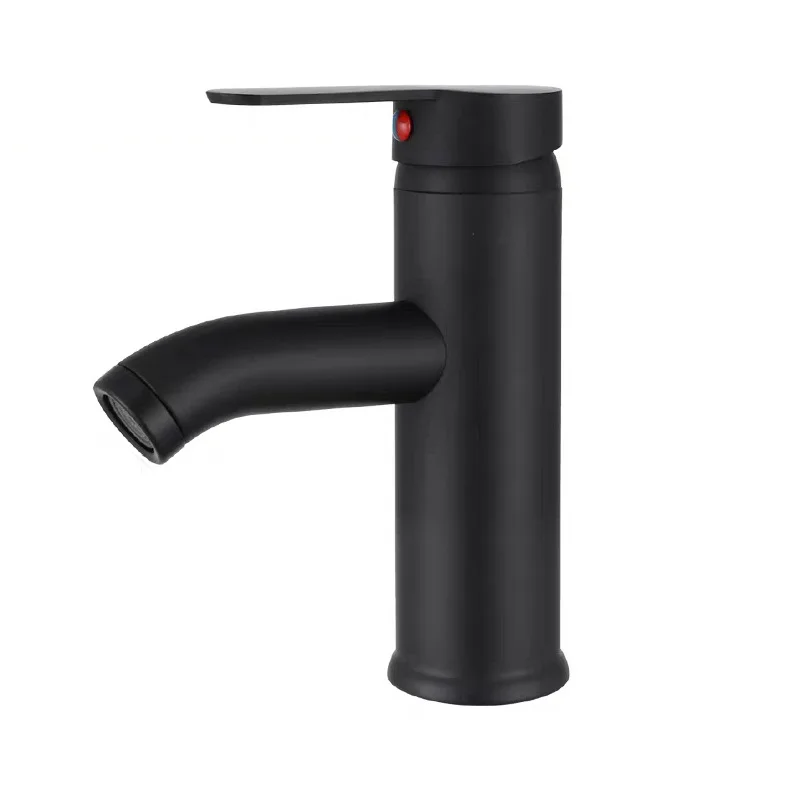 

Bathroom Basin Faucet Hot Cold Water Sink Mixer Tap Stainless Steel Paint Basin Faucets Single Hole Tapware