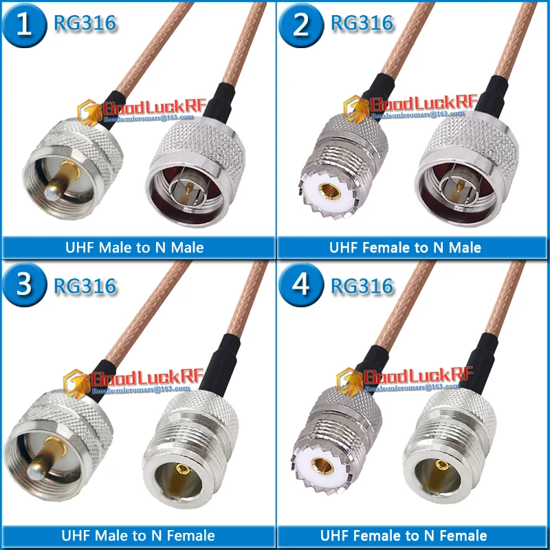 PL259 SO239 PL-259 SO-239 UHF Male к L16 N Pigtail Jumper RG316 Удлинительный кабель 50 Ом с низкой потерей