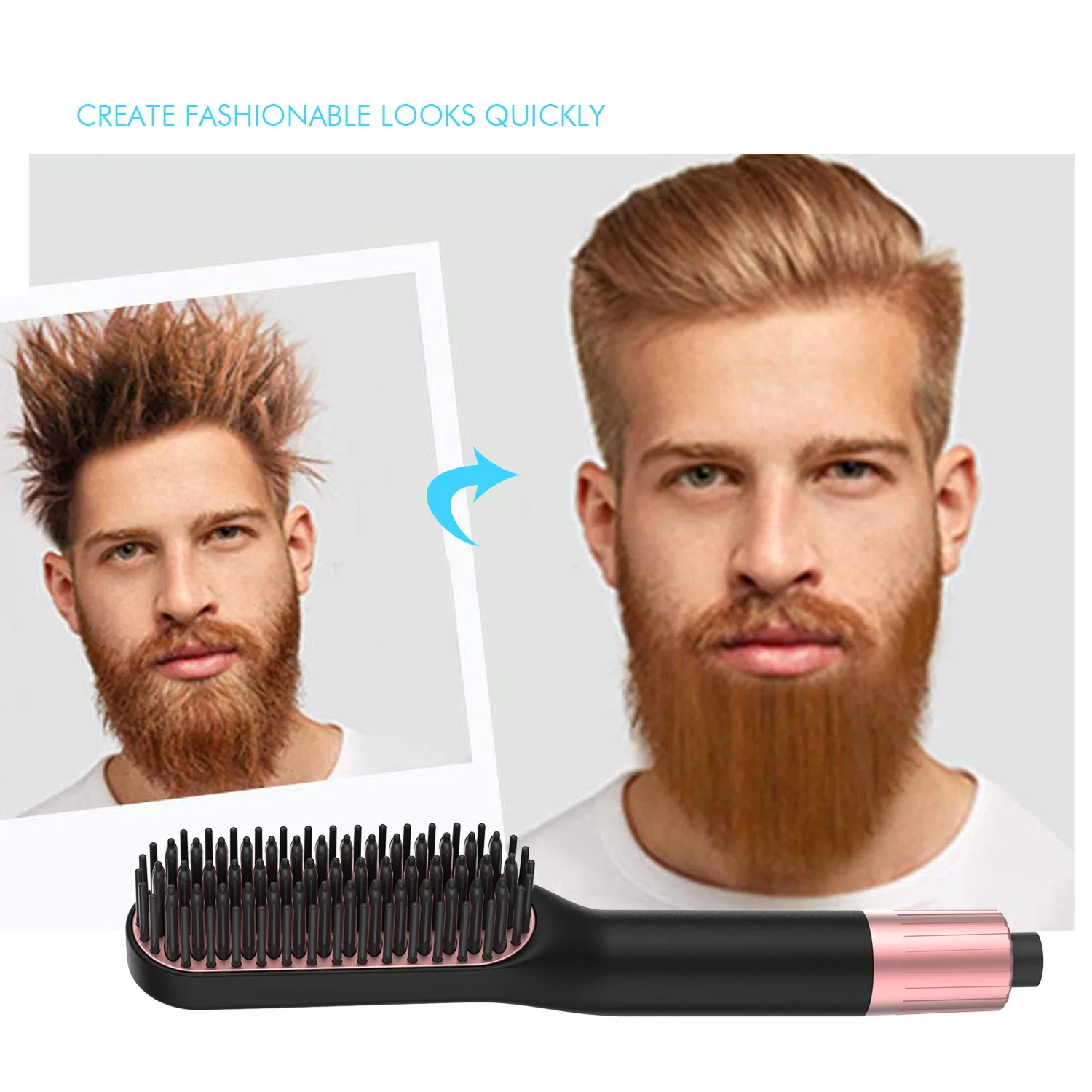 

Multi functional Escova de cabelo Hair Comb Brush Beard Straightener Straighten Electric Straightening Quick Styler For Men