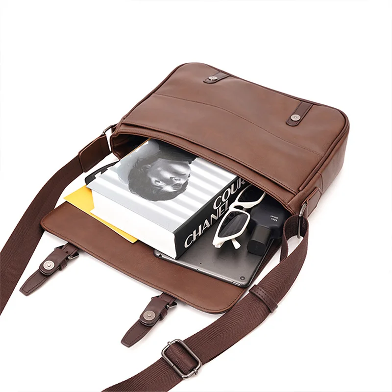 Men's PU Cover Leather Shoulder Bags Crossbody Chest Packs for Men Japanese Style Fashion сумка мужская Messenger Bag Purse Sac