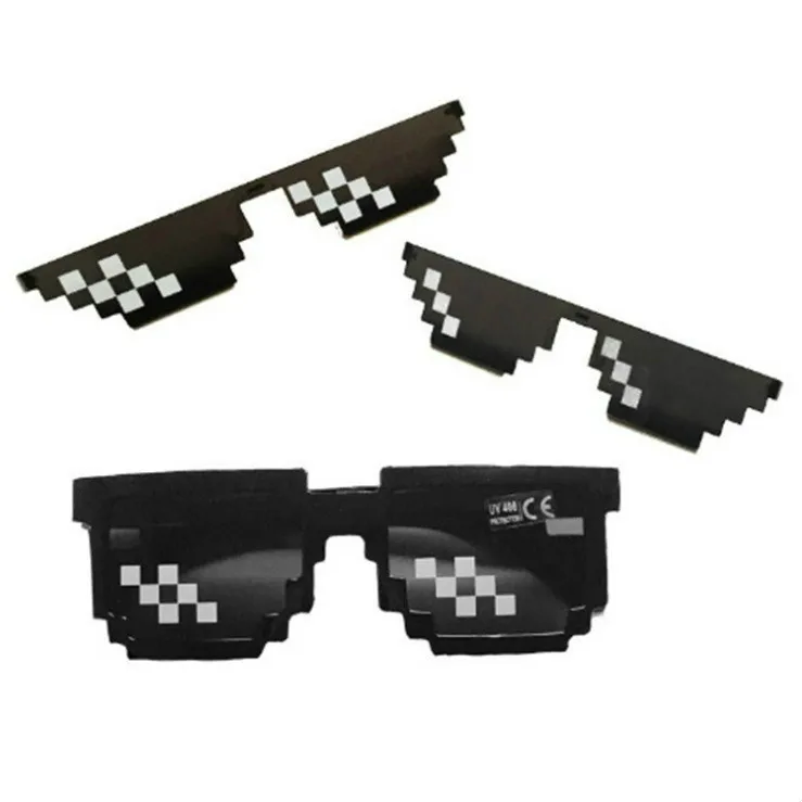 

8 Bit Thug Life Sunglasses Pixelated Men Women Brand Party Eyeglasses Mosaic UV400 Vintage Eyewear Unisex Gift Toy Glasses