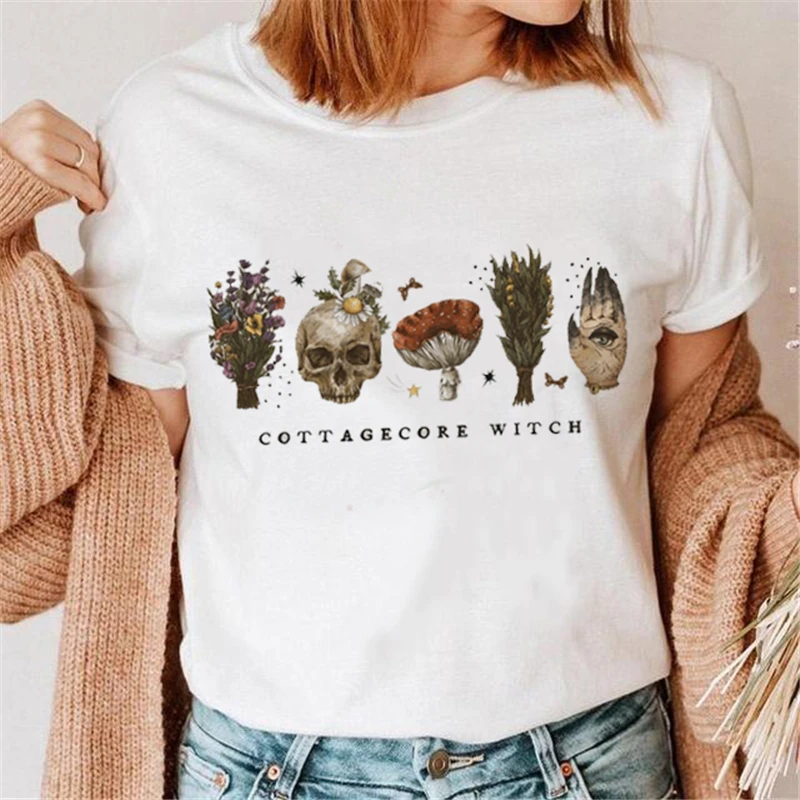 

Осень Хэллоуин новинка мультяшный принт Женская мода 90-х с короткими рукавами Ретро футболка одежда женская Свободная футболка женская оде...