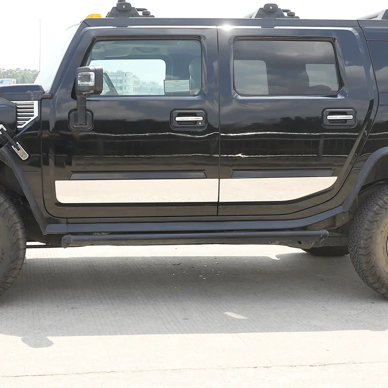For Hummer H2 2003-2009 Stainless Steel Bright Silver Car Body Door Protective Trim Strips Stickers Exterior Accessories