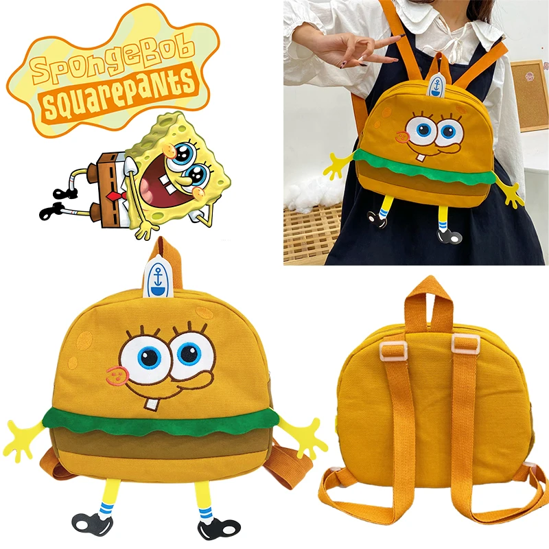 Детский школьный портфель с рисунком губки боба