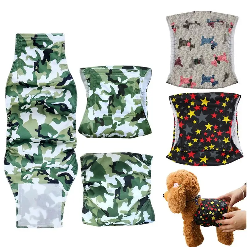 

Cotton Dog Diaper Band Male Dog Diapers Panties Thickened Cloth Doggie Diapers Dog Belly Band With Compartment For