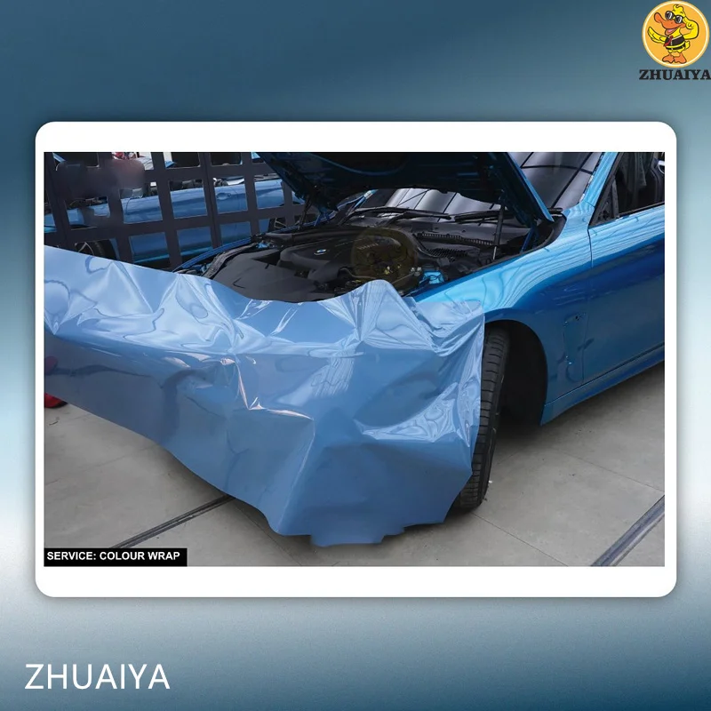 ZHUAIYA супер глянцевая китайская синяя виниловая пленка для обертывания