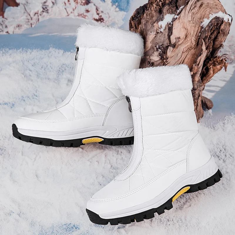 Xiaomi SALUDAS Waterproof Winter Boots Women Keep Warm Non-slip Ankle Boots Snow Boots Plus Size 42 White Boots Women Sneakers