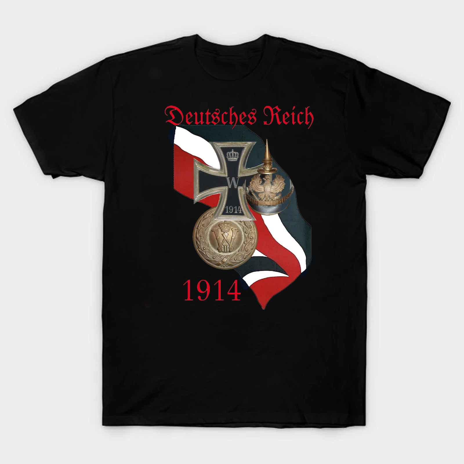 

Cool Design German Flag Prussian Pickelhaube Buckle Iron Cross Mens T-Shirt. Summer Cotton Short Sleeve O-Neck T Shirt New S-3XL