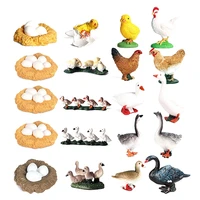 5 sets simulation animals life growth cycle modelpoultry statue figures toys children educational cognitive toys