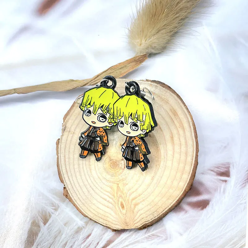 Серьги-подвески Kimetsu No Yaiba для девушек Висячие ювелирные изделия из акрила и