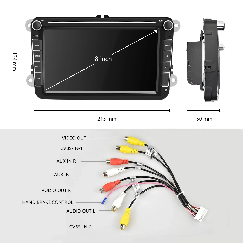 2 Din Android 11 для Volkswagen VW Skoda Octavia Passat Tiguan Touran GOLF POLO автомобильное радио мультимедийный