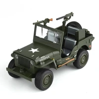 132 willys chariot alloy car model camouflage multipurpose military off road vehicle with machine gun second world war vehicles