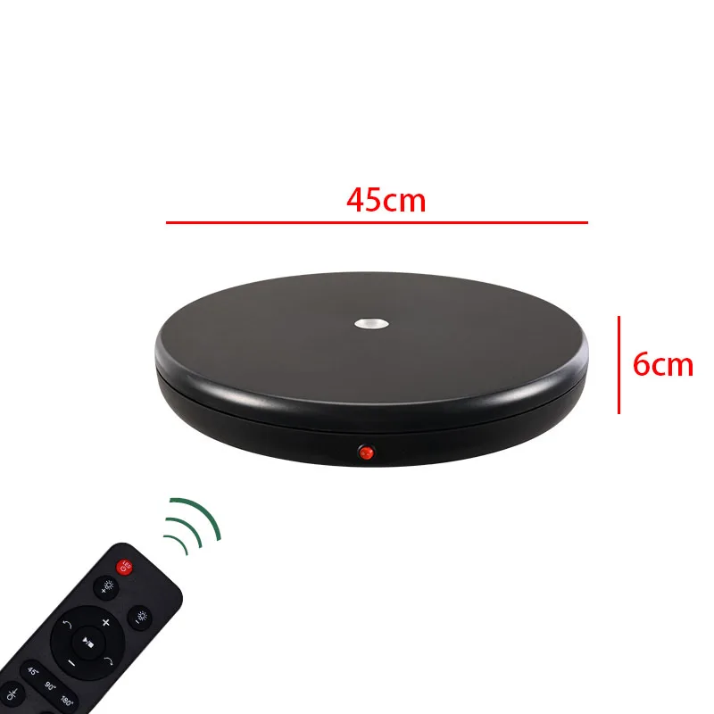 

45CM Photography Electric Turntable with LED Remote Control 100KG Load Adjustable 3 Speed 360 Degree Round Auto Rotating Stand