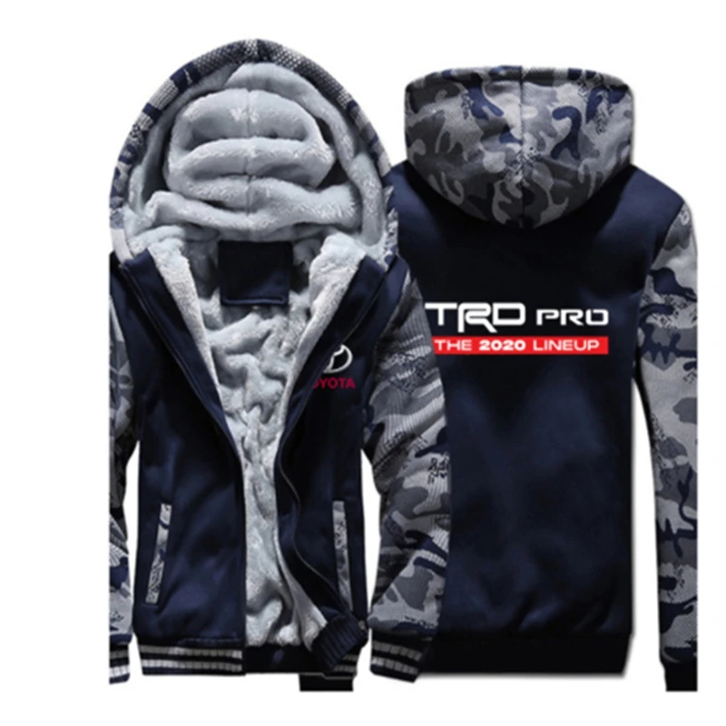 

NEW Winter Car TRO Logo Hoodies Harajuku Zipper Thicken Fleece Jacket Sport College Male Cotton Man's Casual Coat Warm Tops