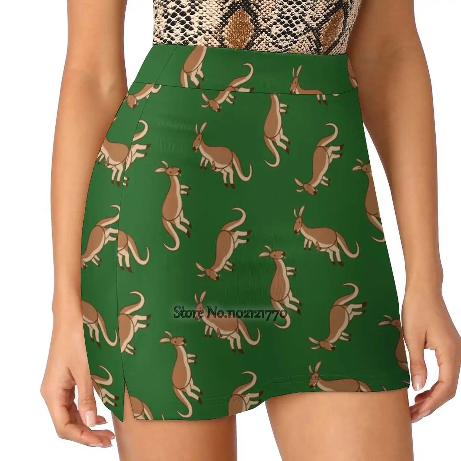 

Kangaroos! Women Tennis Skirts Golf Badminton Pantskirt Sports Phone Pocket Skort Animal Marsupial Kangaroos Kangaroo Tan Brown