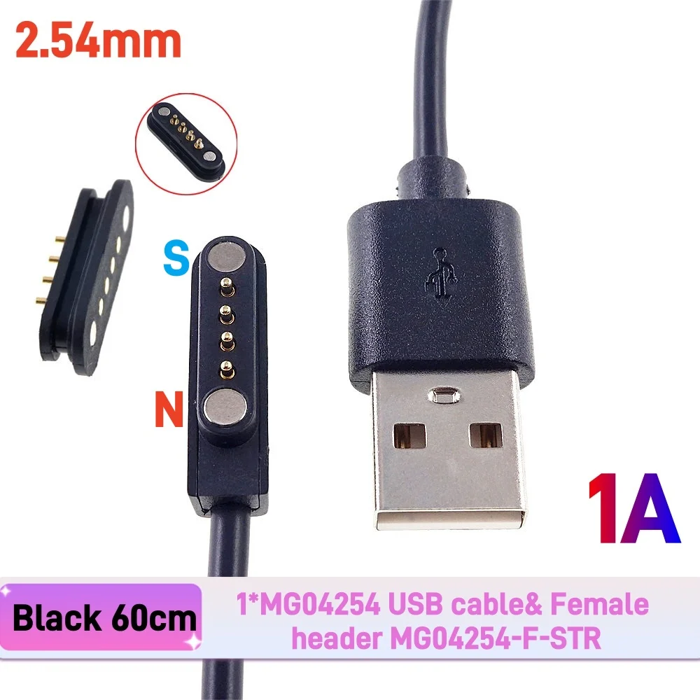 

1 3 5 20 шт. Магнитный кабель для зарядки Smart 1 2A Шаг 2,54 мм 2 3 4-контактный разъем «папа-мама» Pogo Pin Разрешение питания постоянного тока