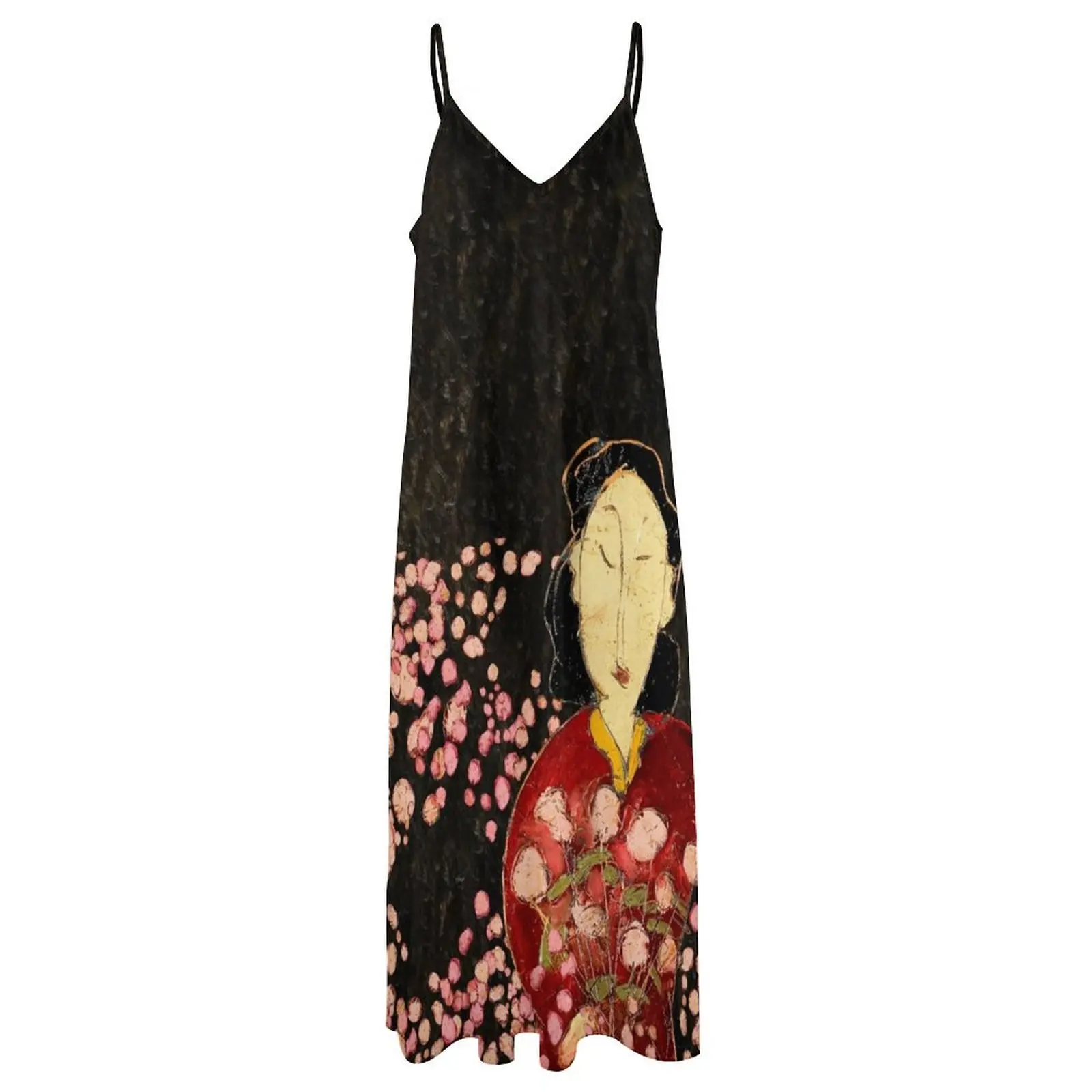 Ume с вишневым цветком длинное платье без рукавов роскошные вечерние платья для