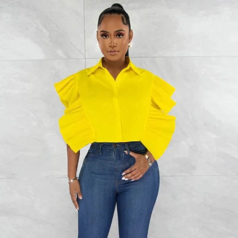 

2023 Summer Women Blouses Short Sleeve Spring Blouse Woman Blouse Shirt Office Elegant Work Shirt Top Blusas Mujer De Moda