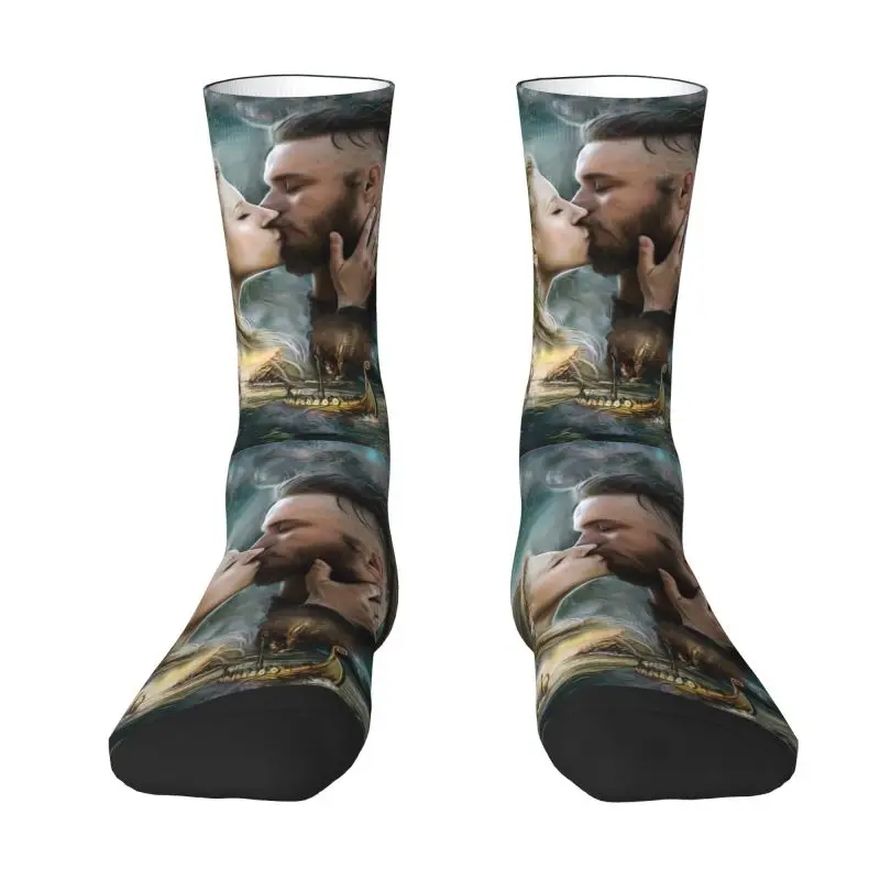 

Kawaii Mens Vikings Lagertha Ragnar Lothbrok Dress Socks Unisex Warm Comfortable 3D Print Norse Valhalla Warrior Crew Socks