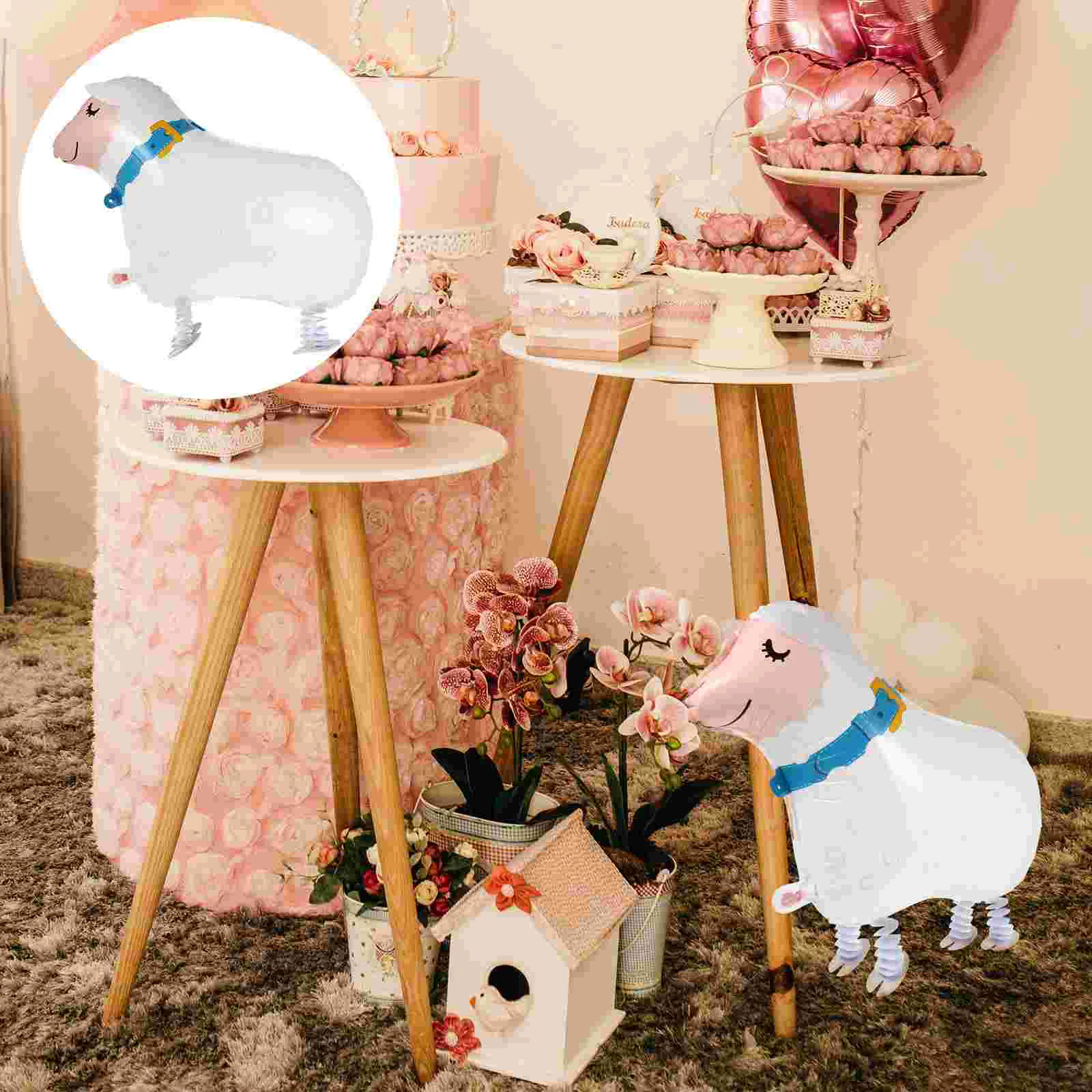 

5PCS Walking Sheep Balloons Aluminum Foil Pet Air Balloons Decoration Party Prop Animal Air Walkers for Kids Children