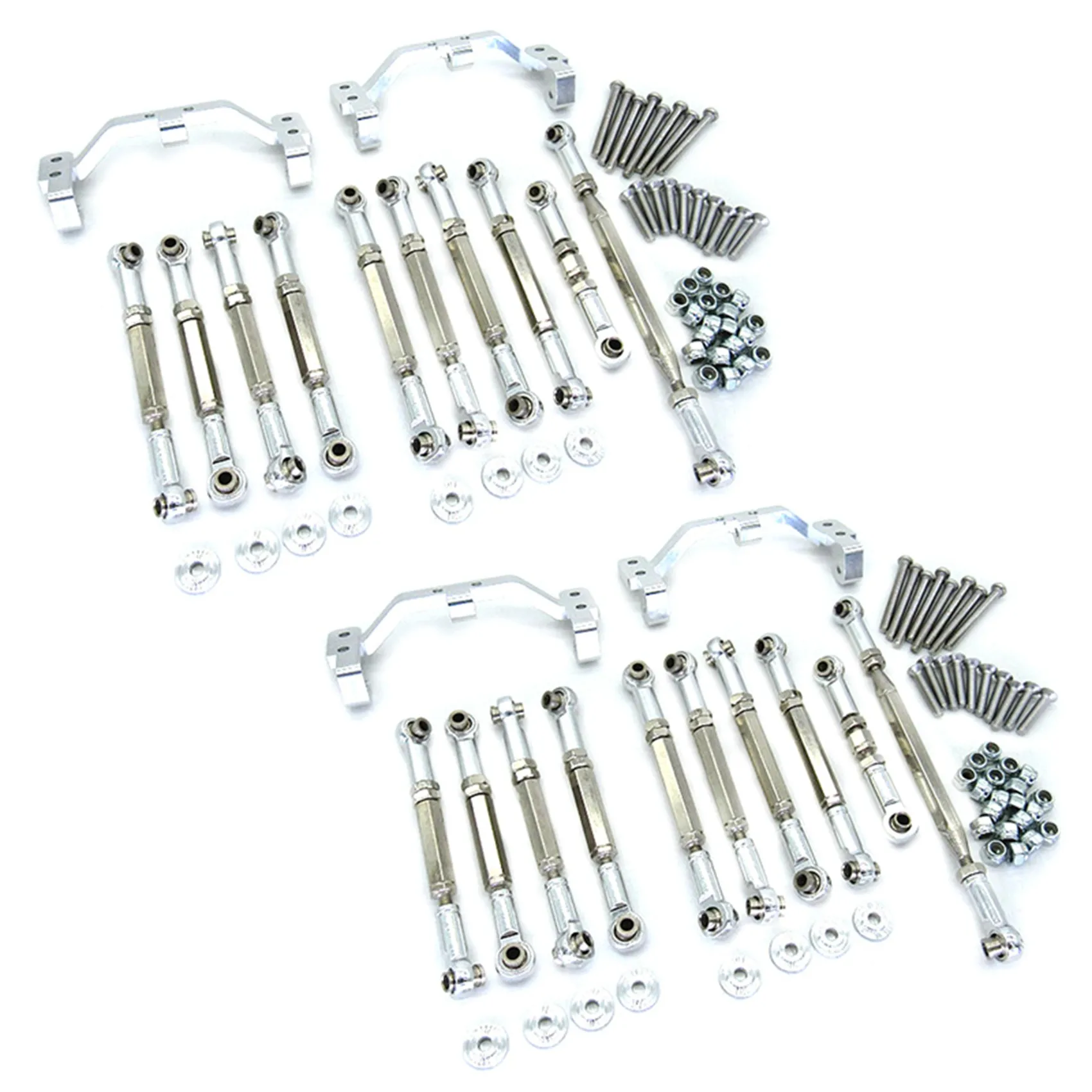 

16X Metal Pull Rod Steering Rod Link Tie Rod Mount For MN D90 D91 D96 D99S MN90 MN99S 1/12 RC Car Upgrade Parts,Silver