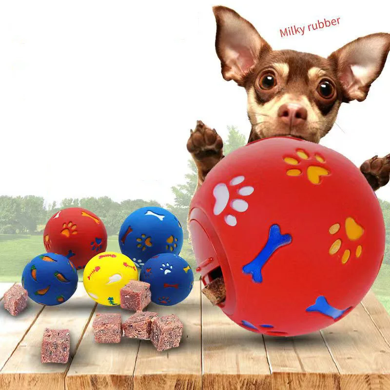 

Diameter 7.5/11cm Dog Toy Rubber Ball Chew Dispenser Leakage Food Play Ball Interactive Pet Cat Teething Training Balls Toys