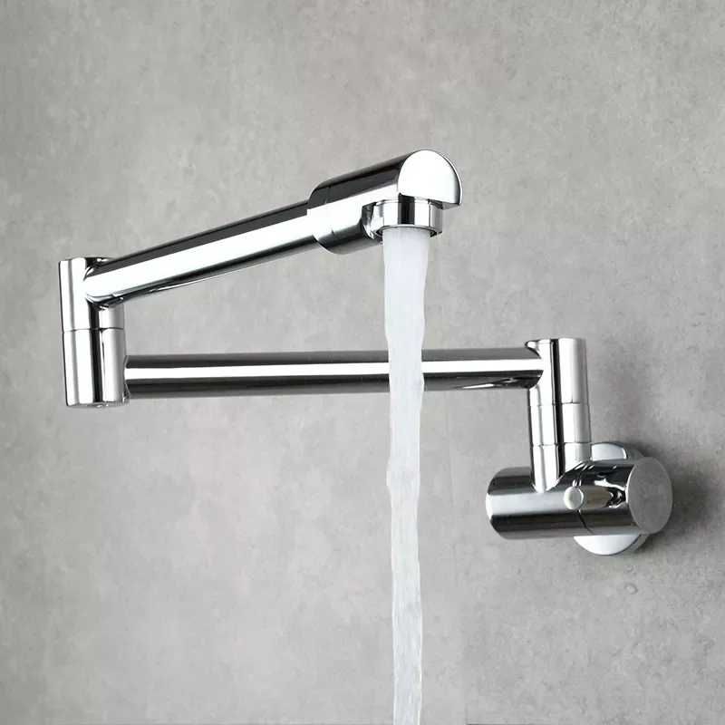 

Kitchen Faucet Wall Mounted Cold Water Faucet Roate Bathtub Waterfall Spout Vessel Sink Faucet Mop Pool Tap Matte Black Square