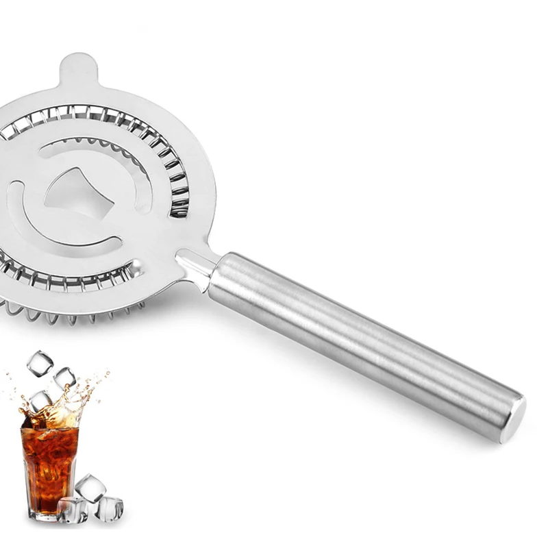 

1 шт. Коктейльные ситечки из нержавеющей стали 304, фильтр для льда, шейкер, Круглый фильтр, кубик льда, фильтр, сепаратор льда с длинной ручкой,...