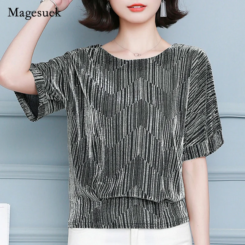 Новинка лета 2022 красные и золотые блестящие женские блузки блестящая рубашка