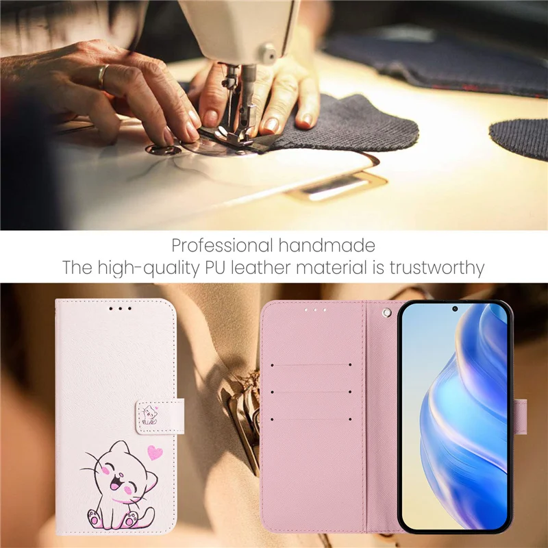 Фото Кожаный чехол-книжка для OnePlus One Plus 13 12 15 13R 13T 12R 11 15R 15T с кошельком, отделениями для карт и подставкой, с рисунком кошки, бабочки, цветов №4