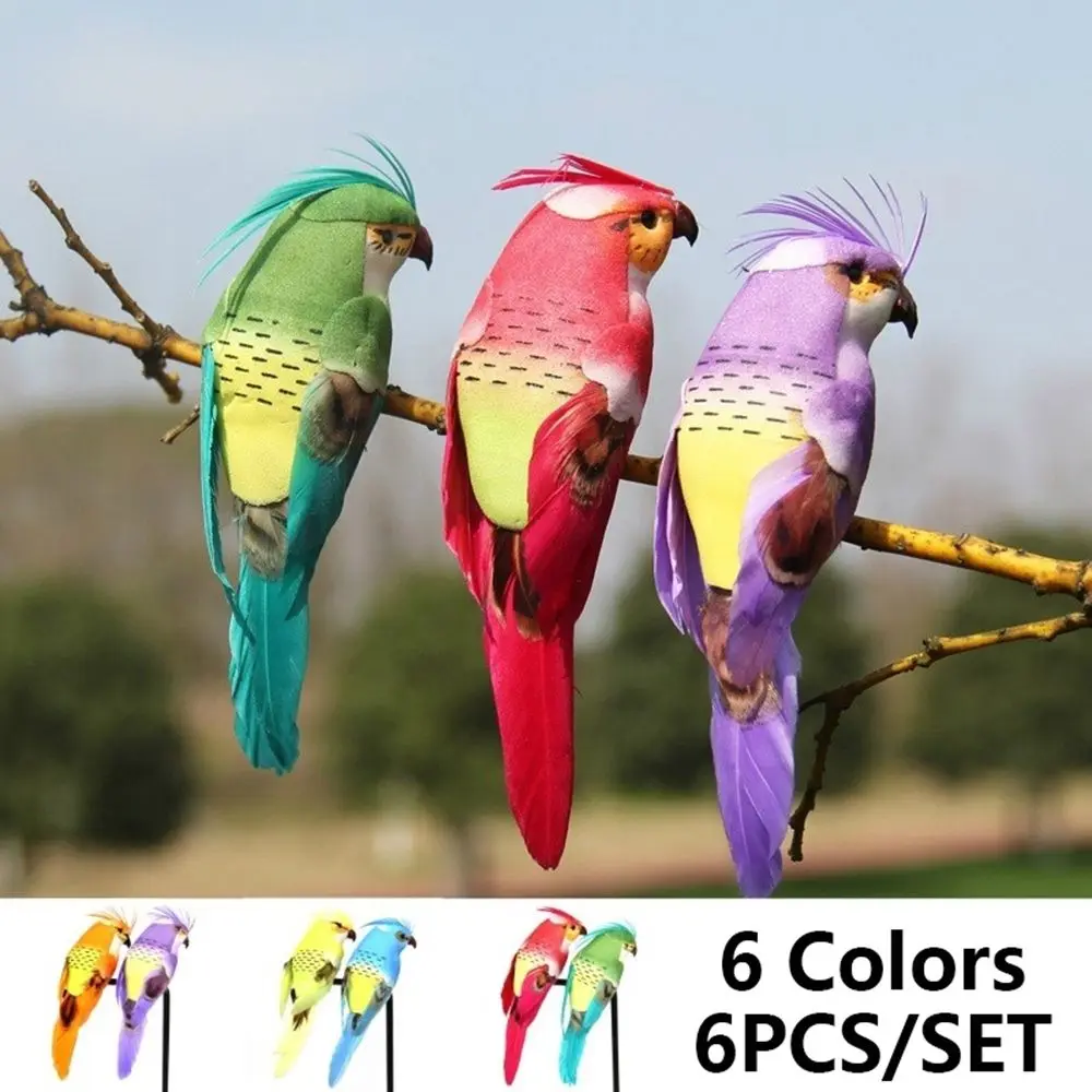 

Поставка миниатюрных ландшафтных украшений, украшение для сада, модель искусственных птиц, настоящие перья, искусственное животное