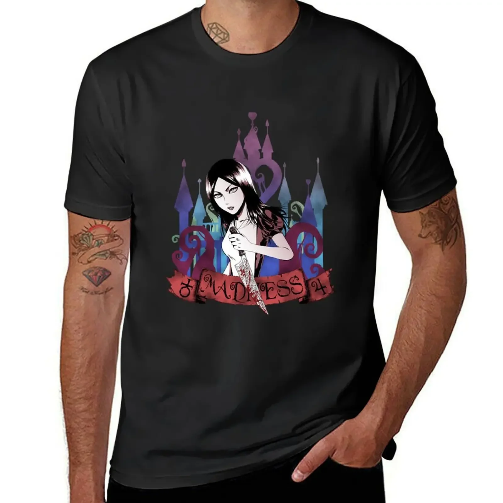 Фото Футболка QUEEN.SLAND_MAD.NESS, футболки с графическим рисунком, футболка с коротким рукавом, одежда для мужчин №1