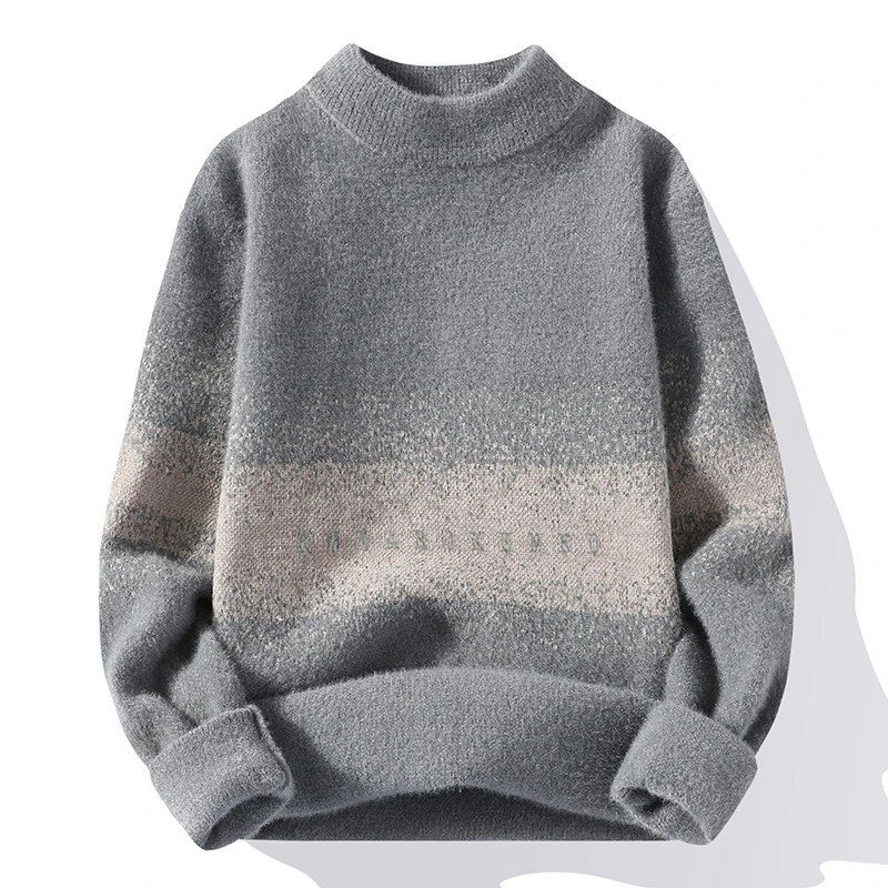 

Winter New Long-sleeved Warm Youth Knitted Sweater Casual Comfortable Half Turtleneck Tops