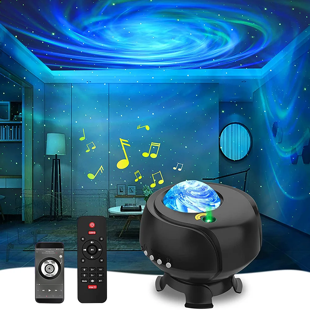 

LED Star Projector Night Light Galaxy Starry Sky Projector Built-in Music Speaker Northern Projector Lights Home Bedroom Decor