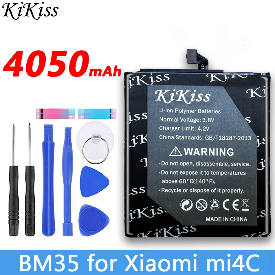 

4050mAh KiKiss Battery BM35 For Xiaomi 4C ( Mi 4C ,Mi4C, M4C) Mobile Replacement Battery BM 35 BM-35 for Xiao mi 4C