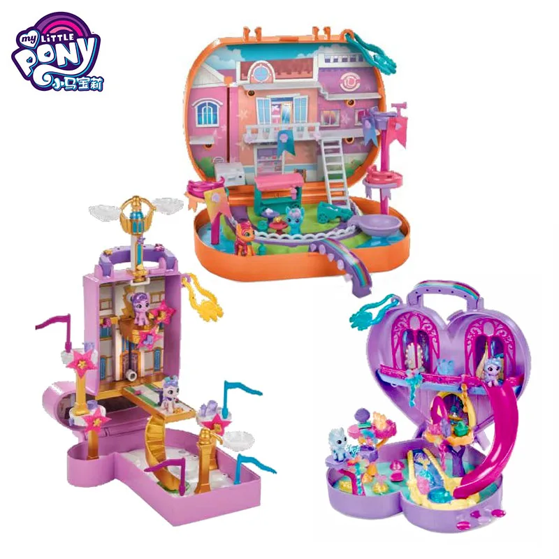 

Hasbro My Little Pony Mini World Magic Compct Creation Castle Zipp Izzy Hitch Sunny Action Figures Girls Play House Toy Gift