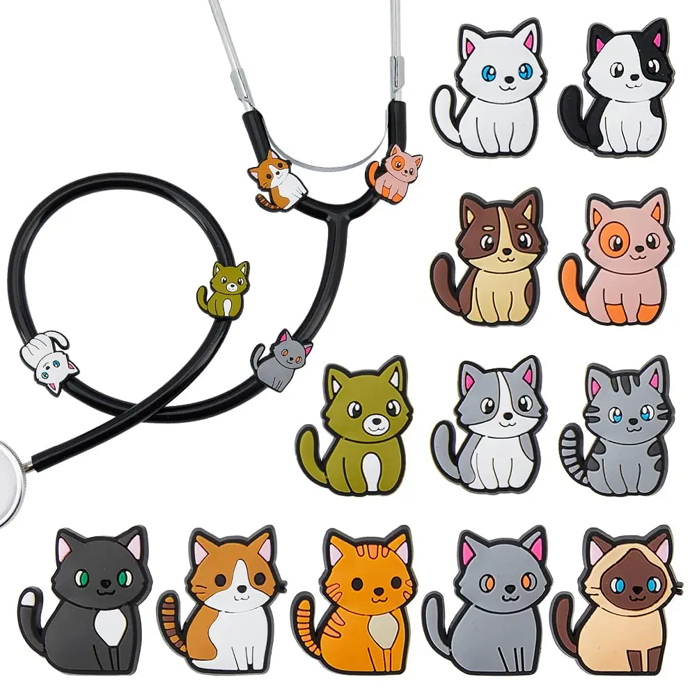 

24 шт. Силиконовые подвески-брелки в виде кошек