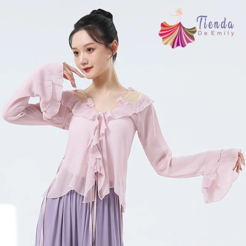 Элегантный топ с расклешенными рукавами в виде лотоса женская классическая