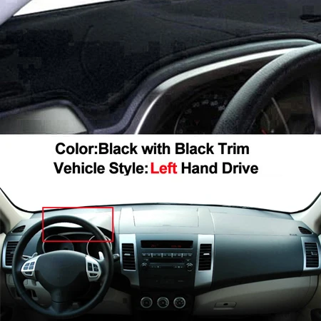 

Чехол на приборную панель автомобиля, коврик для приборной панели, ковер для Mitsubishi Outlander 2-го поколения CW/ZG/ZH 2006-2012 гг., 2-слойный солнцезащитный козырек, авто накидка