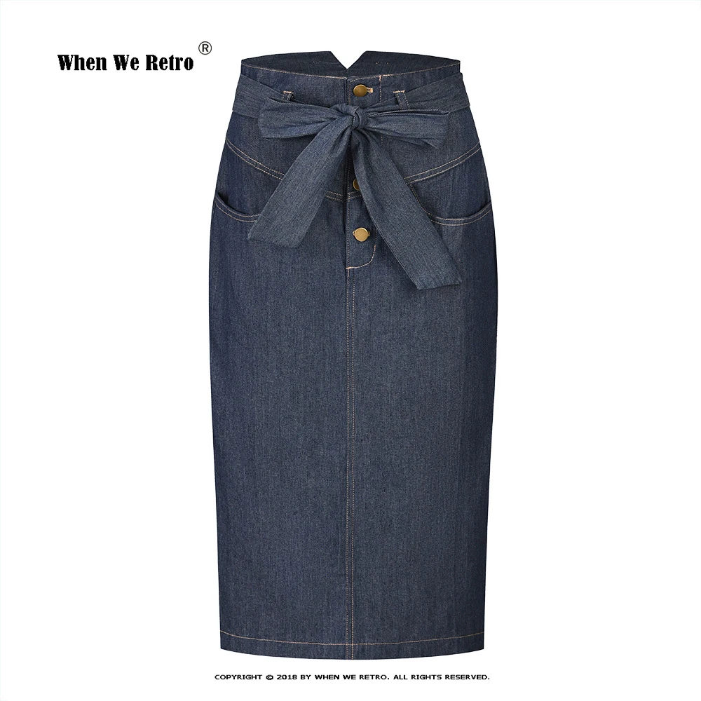 Женская джинсовая юбка в стиле ретро летняя офисная модная универсальная синяя