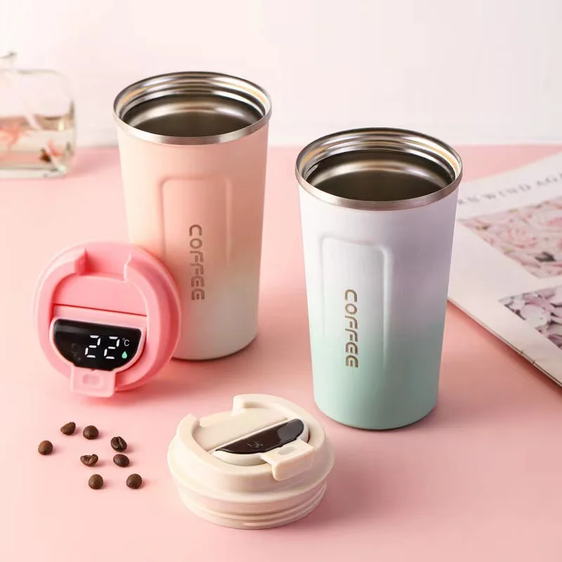 

Stainless Steel Coffee Mug Tumbler Smart Travel Thermos Cup Temperature Display Insulated Car Water Cup Portable Vacuum Flasks