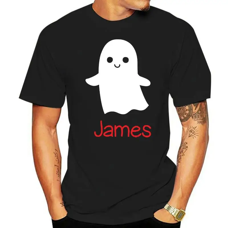 Childrens Personalised Halloween Ghost Kids T-Shirt Spooky Tshirt Top Gift