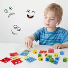 Кубик с изображением лица, меняющие блоки, настольная игра, мультяшный пазл, игрушки Монтессори, деревянный уровень, игра, мышление, вызов, детские игрушки