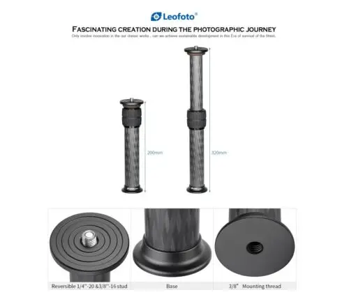 

【US Dealer】Leofoto DC-322C Carbon Fiber 2 Tripod Extensible Center Column