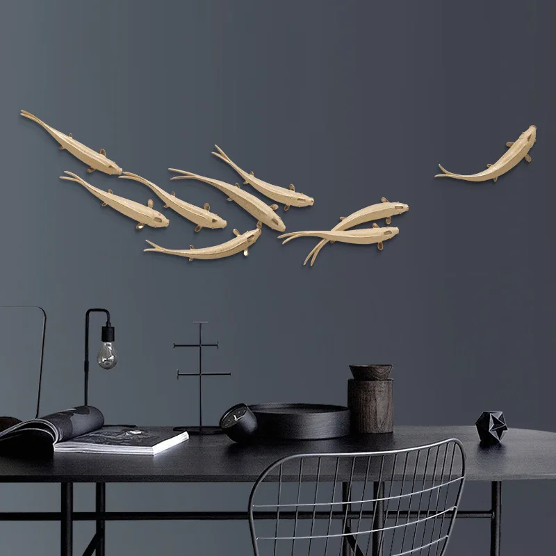 

Фон для украшения стены подвеска рыба Новый китайский стиль вход в гостиную трехмерное креативное настенное украшение