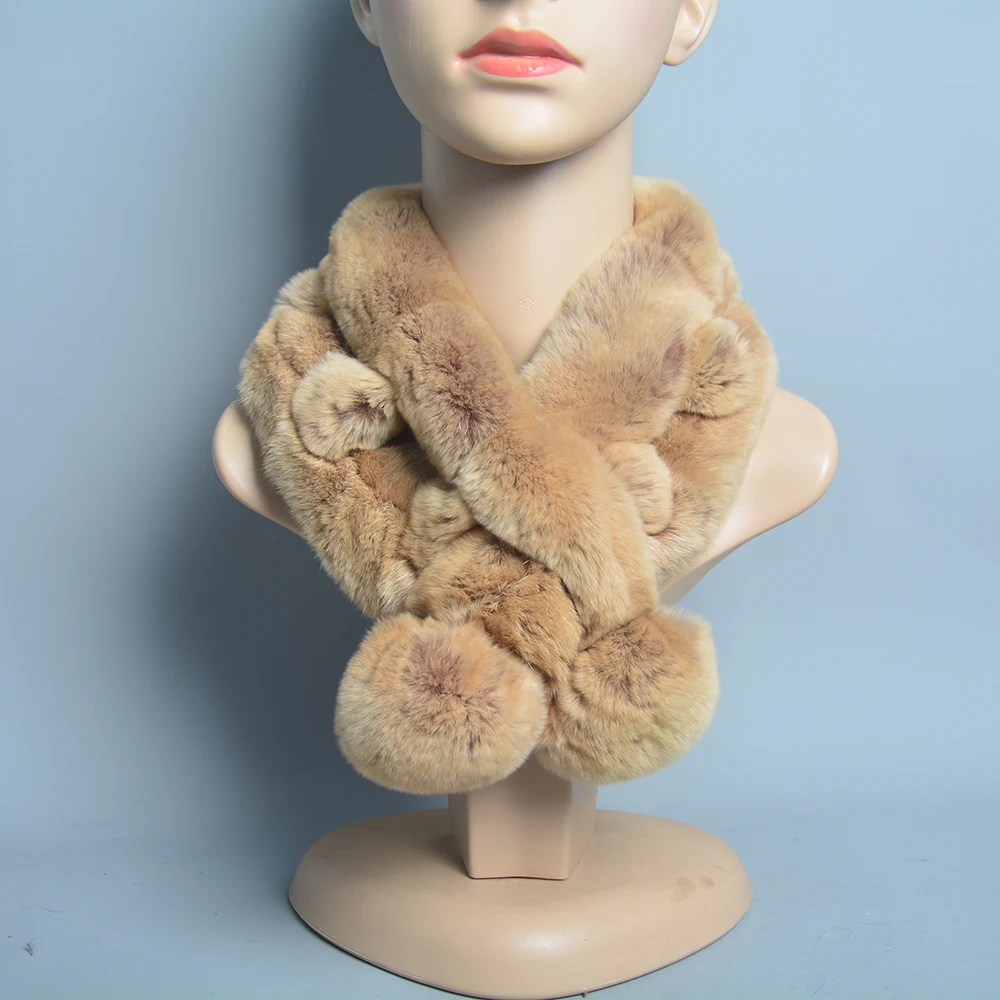 Новый русский женский вязаный шарф из натурального меха кролика рекс женские