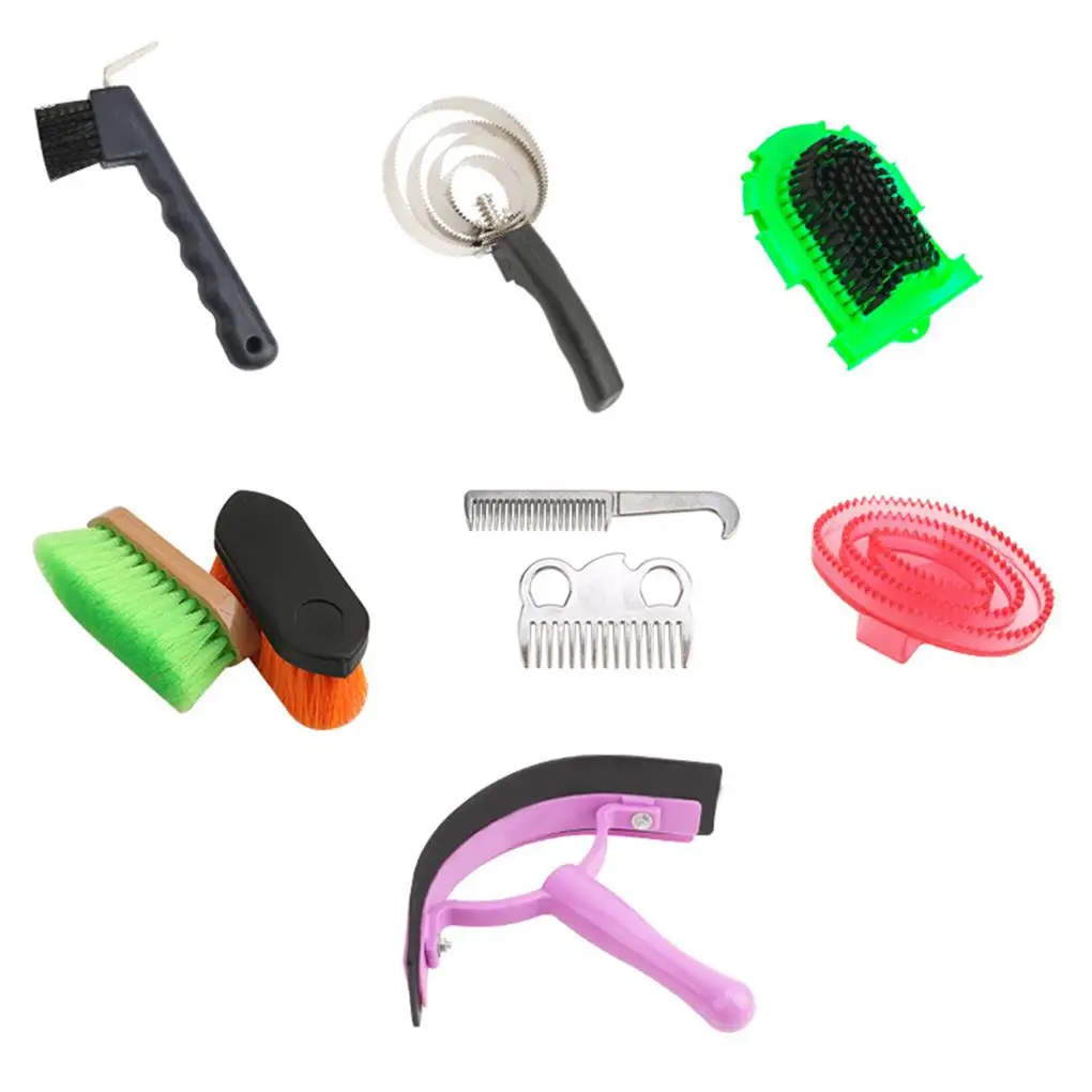 

Horse Brush Set Horse Grooming Kit Horse Cleaning Tools Strong Convenient Horse Grooming Care Accessories