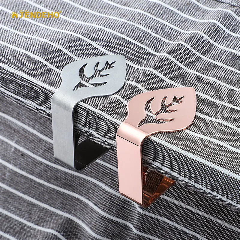 

4pcs Tablecloth Clips Stainless Steel Decorative Leaf Tablecloth Clamp Holder Table Cover Clamps For Picnic BBQ Wedding Decor