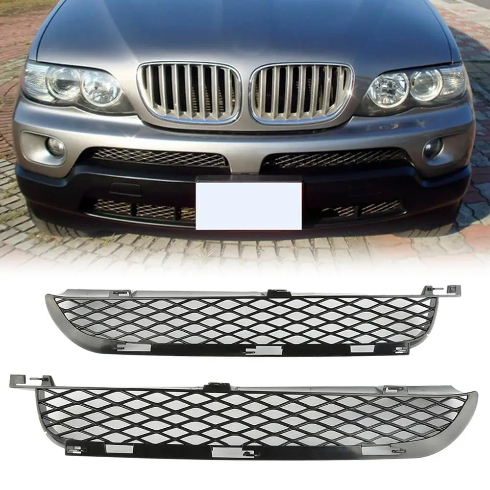 

A Pair of Front Bumper Lower Grilles For BMW X5 E53 2003-2006 Facelift Exterior Parts Left & Right Side